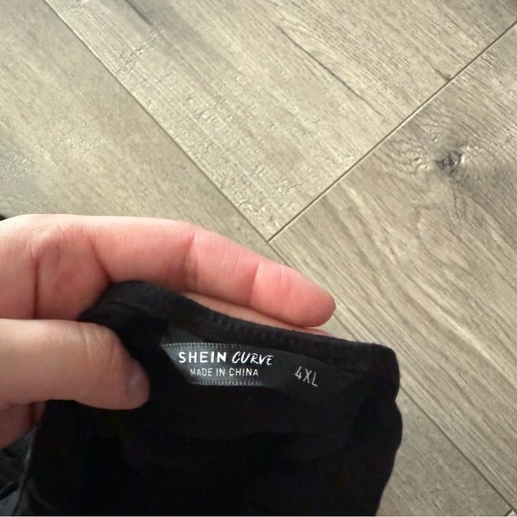 SHEIN Curve Black Lace Poof Sleeve Stretch Blouse - Picture 5 of 5